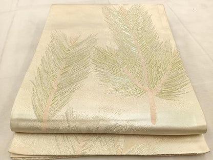 平和屋着物◎六通柄袋帯　若松葉　金銀糸　正絹　逸品　BAAU9934yc