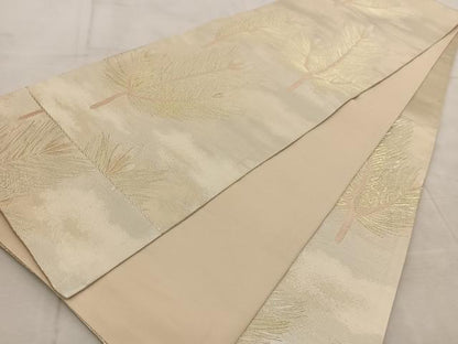 平和屋着物◎六通柄袋帯　若松葉　金銀糸　正絹　逸品　BAAU9934yc