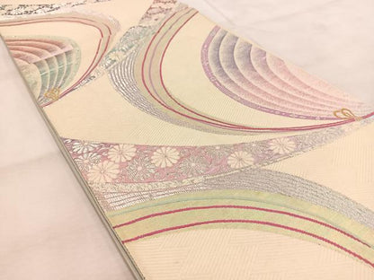 平和屋着物◎六通柄袋帯　唐織　吉祥花文　金糸　正絹　逸品　BAAU9939yc