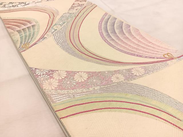 平和屋着物◎六通柄袋帯　唐織　吉祥花文　金糸　正絹　逸品　BAAU9939yc