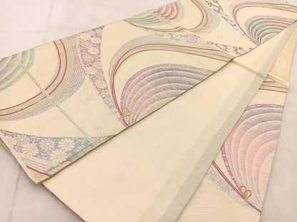 平和屋着物◎六通柄袋帯　唐織　吉祥花文　金糸　正絹　逸品　BAAU9939yc
