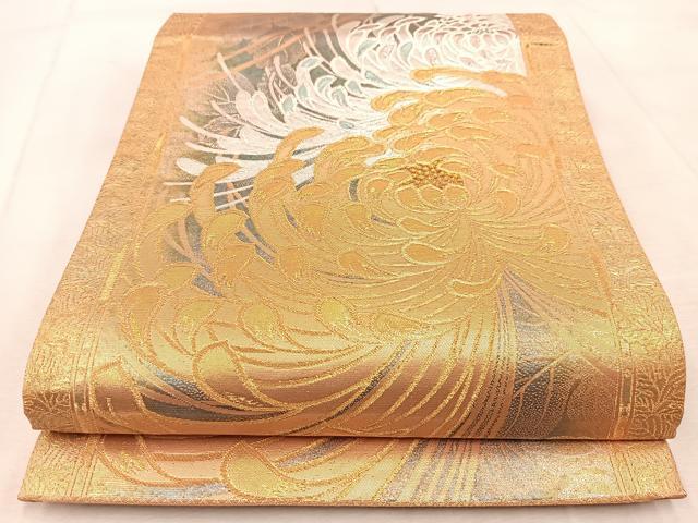 平和屋着物◎六通柄袋帯　乱菊　金銀糸　引箔　正絹　逸品　BAAU9965yc