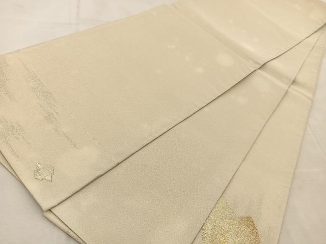 平和屋着物◎太鼓柄袋帯　綴れ　地紙箔散らし文様　金糸　正絹　逸品　BAAU9991yc