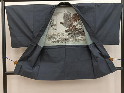 平和屋着物●男性 本場大島紬 アンサンブル 100亀甲 総詰め 正絹 逸品 BAAV0048mz