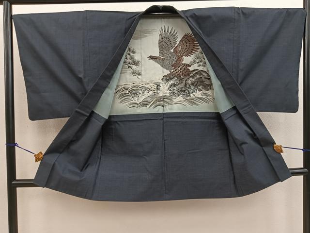 平和屋着物●男性 本場大島紬 アンサンブル 100亀甲 総詰め 正絹 逸品 BAAV0048mz