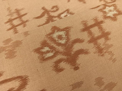 平和屋着物■上質な紬　吉祥花文　正絹　逸品　BAAV0108mz
