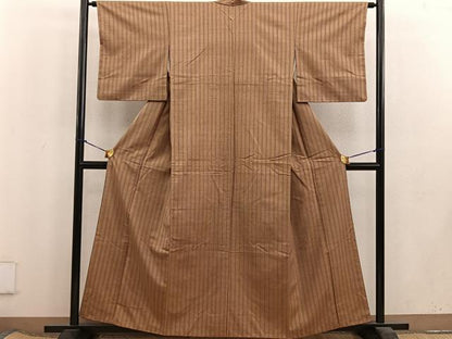平和屋着物■上質な紬　間道　正絹　逸品　BAAV0231mz