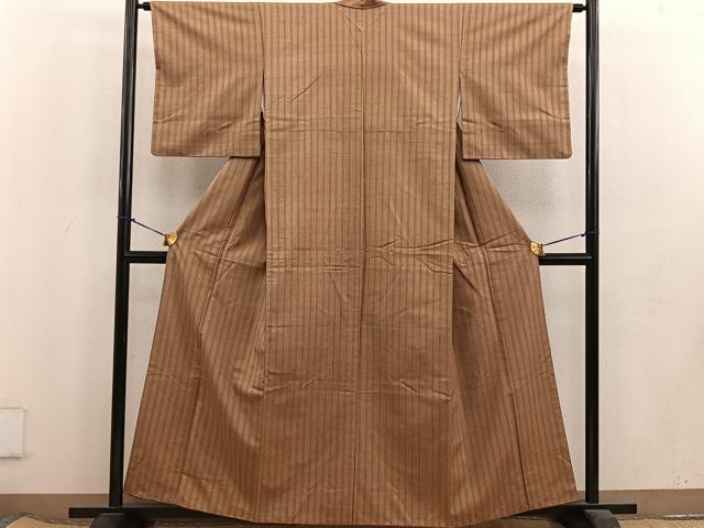 平和屋着物■上質な紬　間道　正絹　逸品　BAAV0231mz