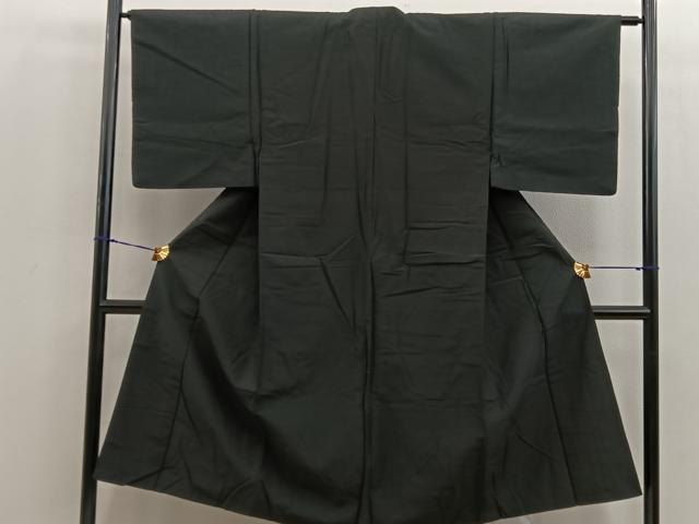 平和屋着物■男性　紬　色無地　藍媚茶色　正絹　逸品　BAAV0245mz
