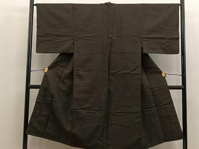 平和屋着物■男性　紬　幾何学文様　正絹　逸品　BAAV0247mz