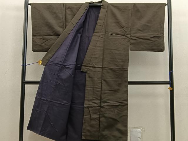 平和屋着物■男性　紬　幾何学文様　正絹　逸品　BAAV0247mz