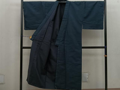 平和屋着物●男性 紬 アンサンブル 幾何学文様 正絹 逸品 未使用 BAAV0309mz