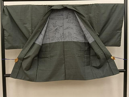 平和屋着物●男性　本場大島紬　アンサンブル　100亀甲　総詰め　正絹　逸品　BAAV0310mz