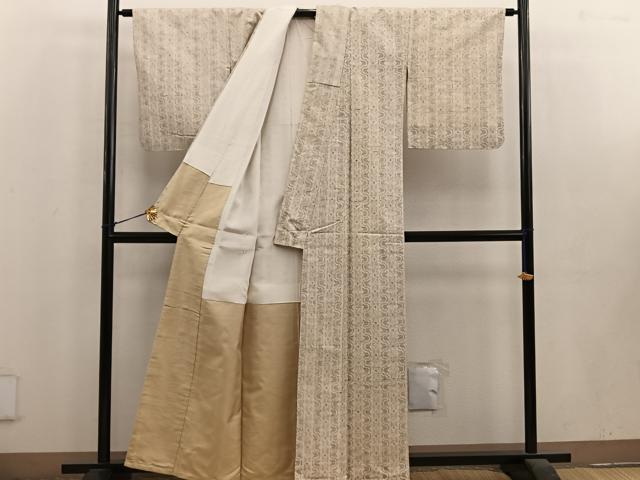 平和屋着物■上質な紬 幾何学文様 正絹 逸品 BAAV0659mz