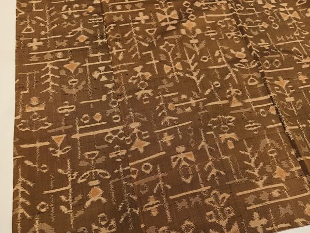 平和屋着物■上質な紬 幾何学文様 正絹 逸品 BAAV0804mz
