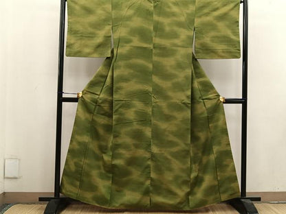 平和屋着物■上質な紬　幾何学文様　正絹　逸品　BAAV0855mz