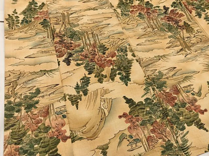 平和屋着物■上質な小紋　紬地　樹林文　正絹　逸品　BAAV1007mz