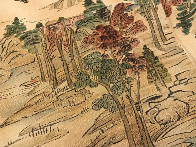 平和屋着物■上質な小紋　紬地　樹林文　正絹　逸品　BAAV1007mz