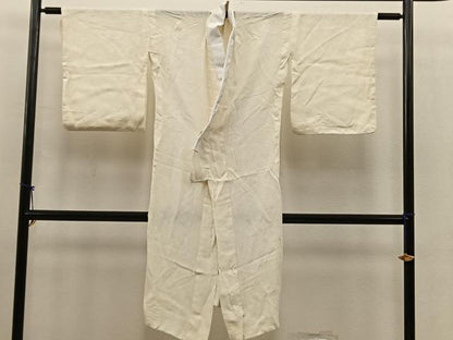 平和屋着物■長襦袢　無双仕立て　菊地紋　白色　正絹　逸品　BAAV1308mz