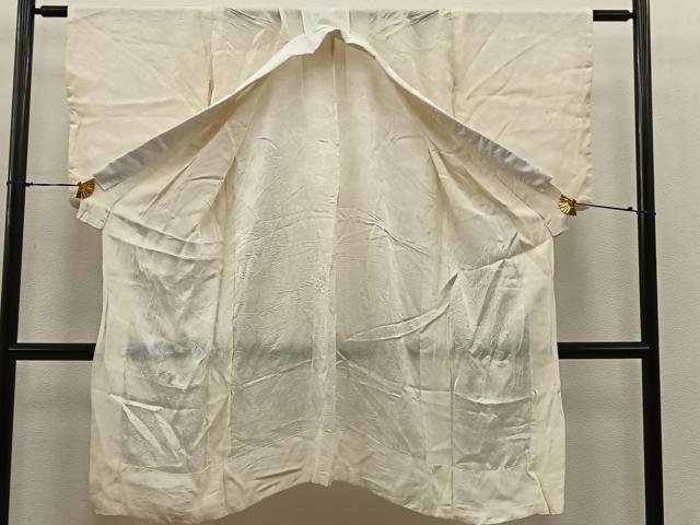 平和屋着物■長襦袢　無双仕立て　菊地紋　白色　正絹　逸品　BAAV1308mz