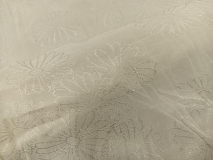平和屋着物■長襦袢　無双仕立て　菊地紋　白色　正絹　逸品　BAAV1308mz