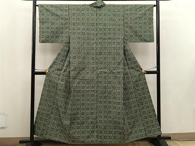 平和屋着物■上質な紬　草花文　正絹　逸品　BAAV1398mz