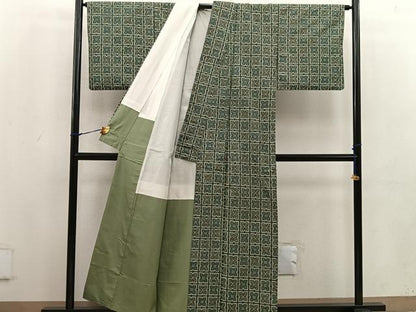 平和屋着物■上質な紬　草花文　正絹　逸品　BAAV1398mz