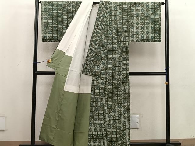 平和屋着物■上質な紬　草花文　正絹　逸品　BAAV1398mz
