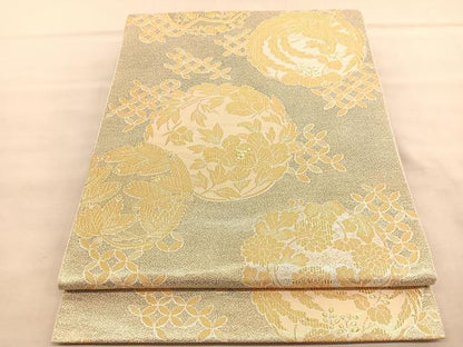 平和屋着物◎六通柄袋帯　蒔絵四君子　准朱摺箔織　正絹　逸品　BAAV1492hv
