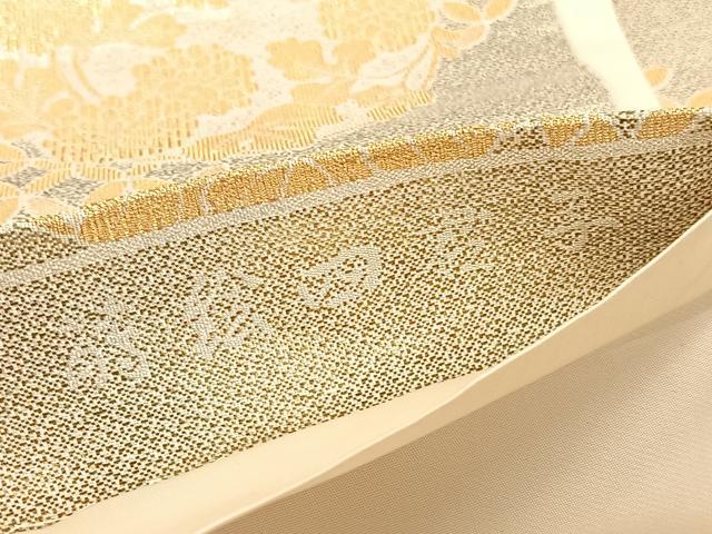 平和屋着物◎六通柄袋帯　蒔絵四君子　准朱摺箔織　正絹　逸品　BAAV1492hv