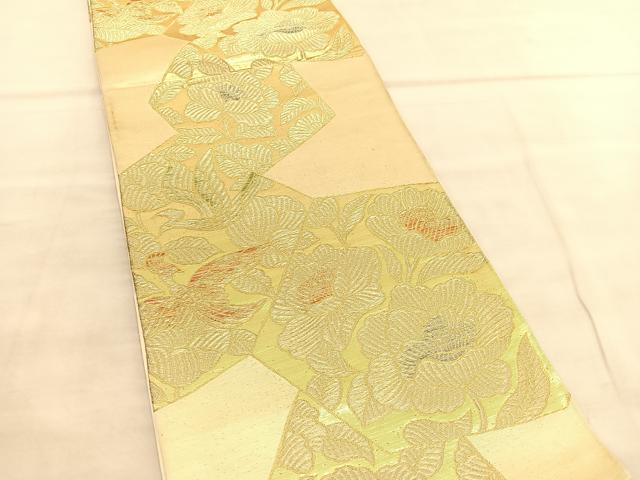 平和屋着物◎六通柄袋帯　花鳥文　金銀糸　正絹　逸品　BAAV1517hv