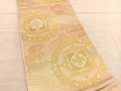 平和屋着物◎六通柄袋帯 唐織 飾花文 金銀糸 正絹 逸品 BAAV1531hv