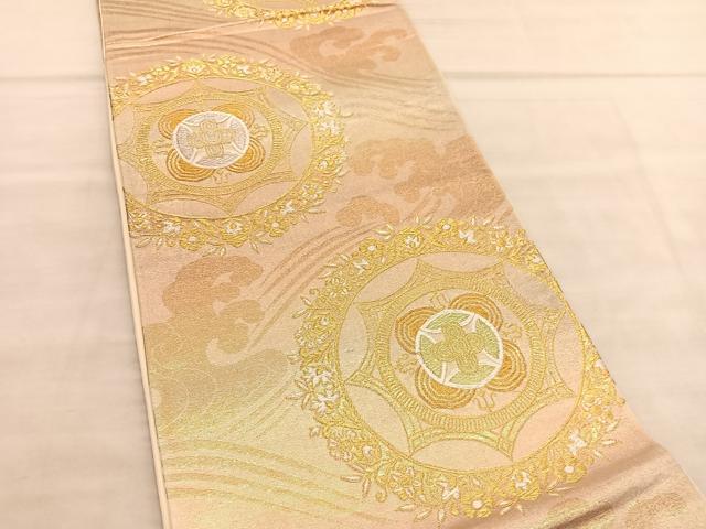 平和屋着物◎六通柄袋帯 唐織 飾花文 金銀糸 正絹 逸品 BAAV1531hv
