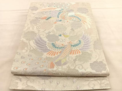 平和屋着物◎六通柄袋帯　唐織　鳳凰花唐草文　九百錦　プラチナ箔　正絹　逸品　BAAV1540hv