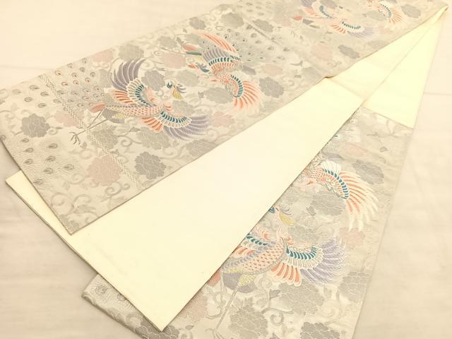 平和屋着物◎六通柄袋帯　唐織　鳳凰花唐草文　九百錦　プラチナ箔　正絹　逸品　BAAV1540hv