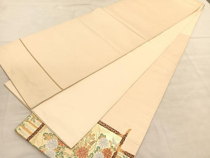 平和屋着物◎太鼓柄袋帯　唐織　松竹秋草文　金銀糸　正絹　逸品　BAAV1541hv