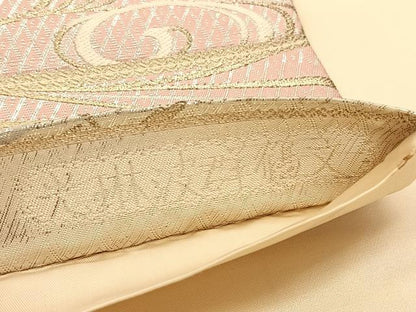 平和屋着物◎六通柄袋帯 さがび錦 光琳波群鶴文 金銀糸 正絹 逸品 BAAV1553hv