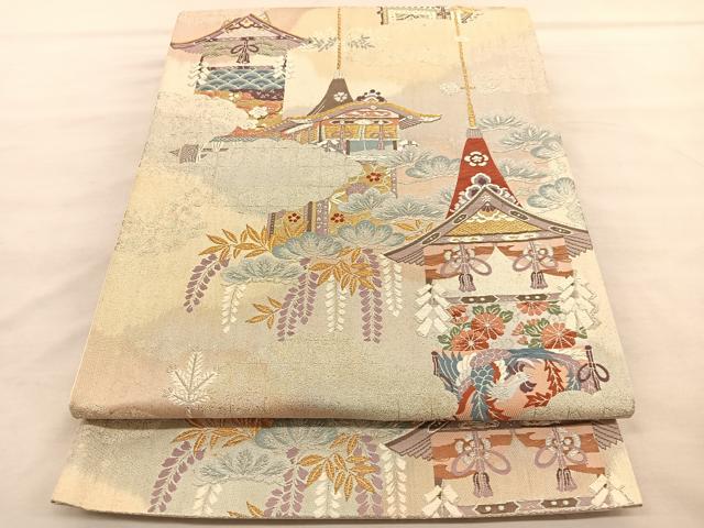 平和屋着物◎六通柄袋帯　唐織　鉾　金銀糸　正絹　逸品　BAAV1589hv