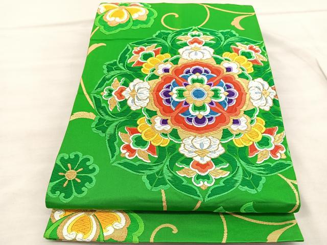平和屋着物◎西陣 六通柄袋帯 唐織 唐花 宝相華 金糸 正絹 逸品 BAAV1602hv