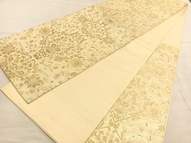 平和屋着物◎西陣 かるべ謹製 六通柄袋帯 更紗花菱文 金銀糸 証紙付き 正絹 逸品 BAAV1627hv