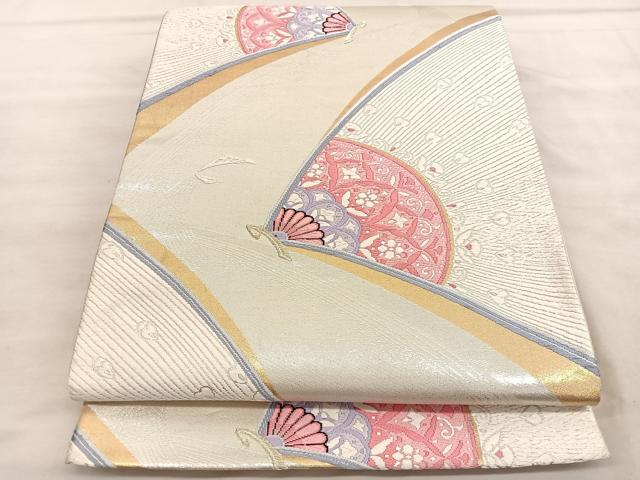 平和屋着物◎六通柄袋帯 唐織 孔雀舞蝶文 金銀糸 正絹 逸品 BAAV1633hv