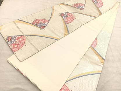 平和屋着物◎六通柄袋帯 唐織 孔雀舞蝶文 金銀糸 正絹 逸品 BAAV1633hv