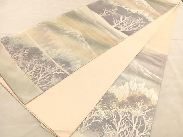 平和屋着物◎西陣 六通柄袋帯 風景文 証紙付き 正絹 逸品 BAAV1642hv