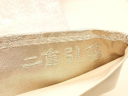 平和屋着物◎六通柄袋帯　古京錦　樹林文　二重引箔　銀糸　正絹　逸品　BAAV1645hv