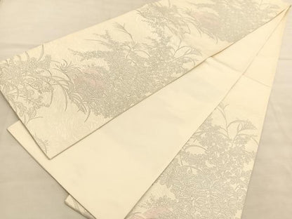 平和屋着物◎六通柄袋帯 御所解秋草文 正絹 逸品 BAAV1662hv