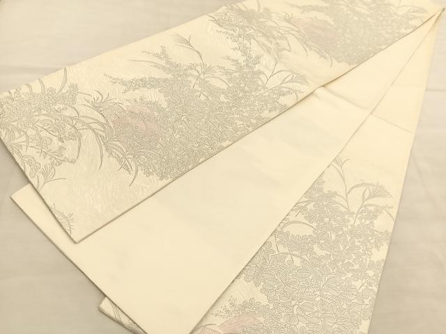 平和屋着物◎六通柄袋帯 御所解秋草文 正絹 逸品 BAAV1662hv