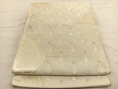平和屋着物◎六通柄袋帯 唐織 孔雀尽くし 金銀糸 正絹 逸品 BAAV1736hv