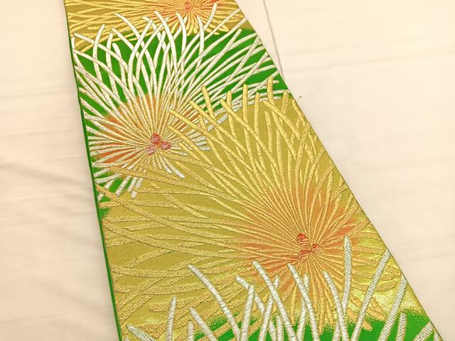 平和屋着物◎六通柄袋帯 若松葉 金銀糸 正絹 逸品 BAAV1742hv