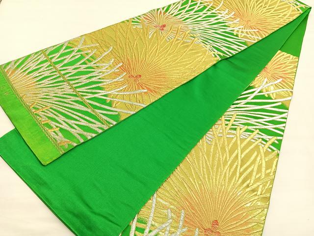 平和屋着物◎六通柄袋帯 若松葉 金銀糸 正絹 逸品 BAAV1742hv