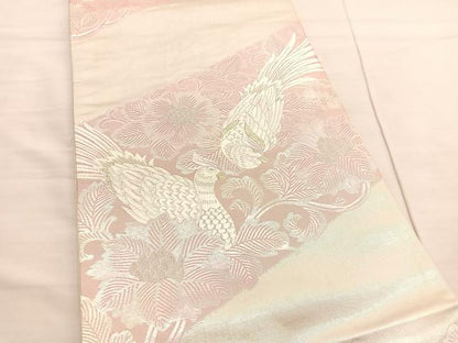 平和屋着物◎六通柄袋帯 唐織 更紗花鳥文 金銀糸 正絹 逸品 BAAV1770hv